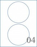 4" Circle - Round Labels  - 2 UP  (8 1/2" x 11" )
