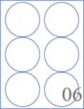 3.5" Circle - Round Labels  - 6 UP  (8 1/2" x 11" )