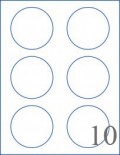 3" Circle - Round Labels  - 6 UP  (8 1/2" x 11" )