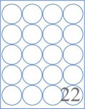 2" Circle - Round Labels  - 20 UP  (8 1/2" x 11" )
