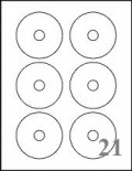 MINI DVD / CD LABEL - 6 UP (8 1/2" x 11")