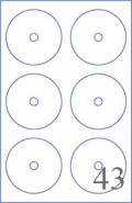 11" x 17" CD / DVD LABEL small hub - 6 UP